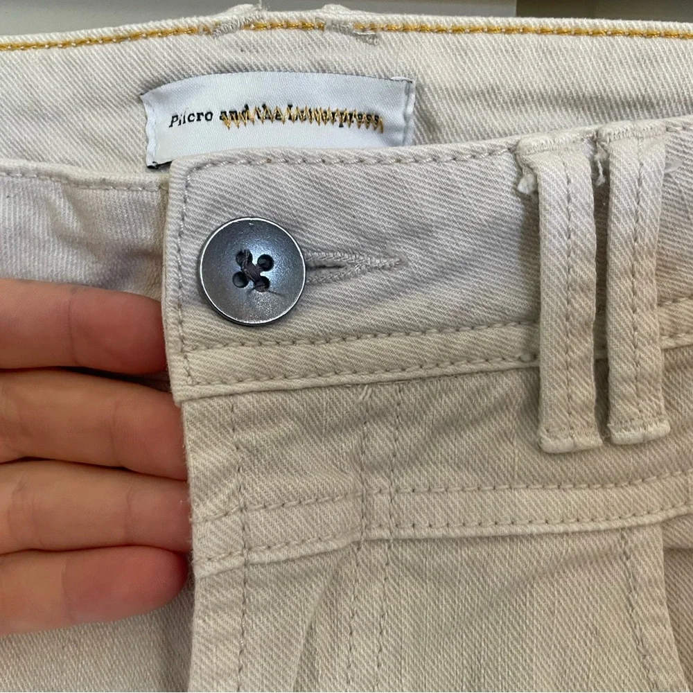 Pilcro And The Letterpress Vintage Slim Cream Ivory Y2K Jeans Flare Leg Casual - Picture 10 of 12